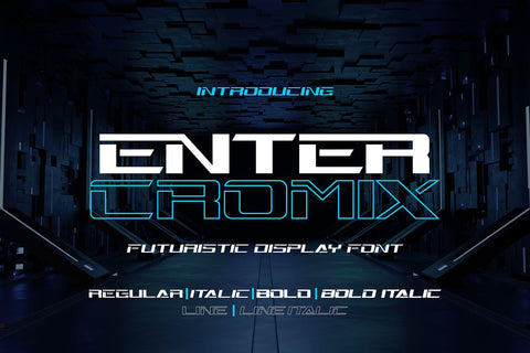 Enter Cromix - Futuristic Display Font Font Mozzatype 