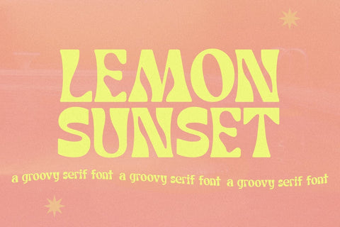 [ENTERPRISE LICENSE] Lemon Sunset - Retro Serif Font Font KA Designs 