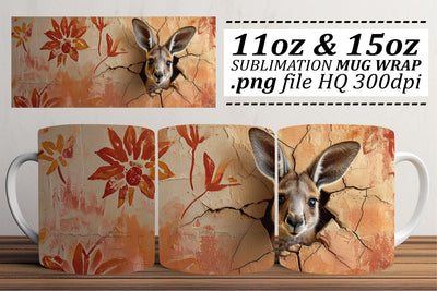 Entertaining 3D Animal Mug Wraps 11oz 15oz Sublimation afrosvg 