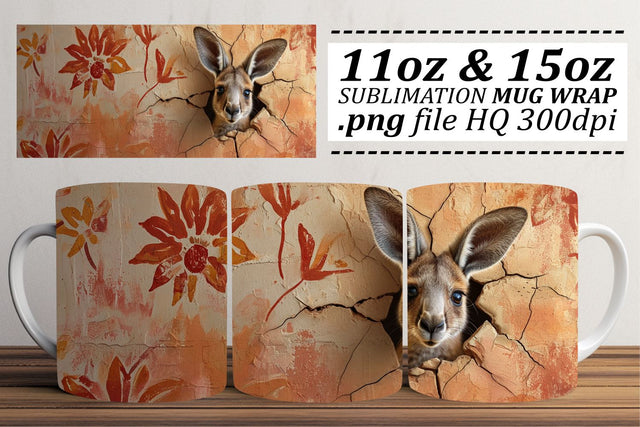 Entertaining 3D Animal Mug Wraps 11oz 15oz Sublimation afrosvg 