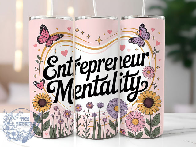 Entrepreneur Mindset 20oz Tumbler, Entrepreneur Mentality Wrap, Motivational Sublimation Design, Positive Quote PNG, Business Mindset Tumbler Wrap, 20oz Tumbler Sublimation ToriDesigns 