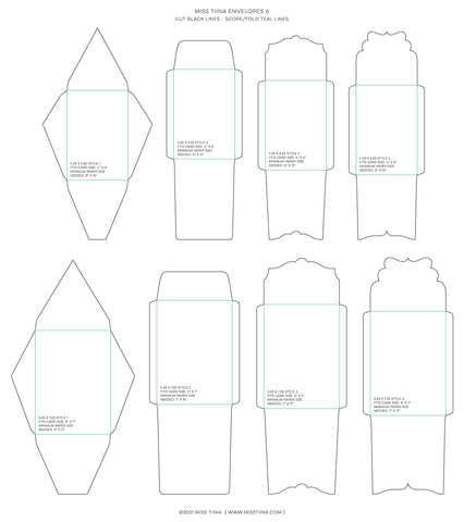 Envelopes 6 - Vertical Card SVG SVG Miss Tiina 