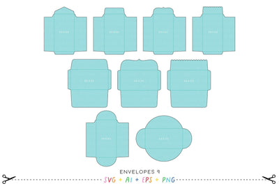 Envelopes 9 - Mini Slimline SVG SVG Miss Tiina 