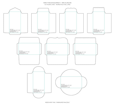 Envelopes 9 - Mini Slimline SVG SVG Miss Tiina 