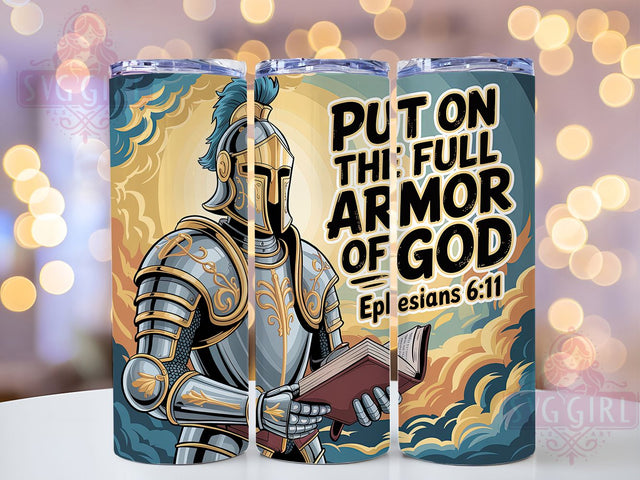 Ephesians 611 Faith Tumbler, Christian Bible Verse Tumbler, Faith Scripture Wrap, Inspirational Verse Wrap, Spiritual Armor Wrap, Sublimation Design, Trendy Gift Idea Sublimation SvggirlplusArt 