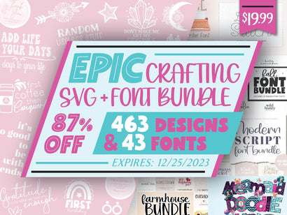 Epic Crafting SVG + Font Bundle Bundle So Fontsy Design Shop 