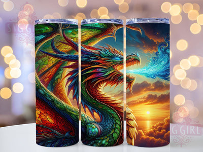 Epic Flying Fantasy Dragon Tumbler, Fantasy Wrap Design, 20Oz Skinny Tumbler, Mythical Creature Sublimation, Sky Dragon Tumbler, Magical Beast Wrap, Epic Fantasy Tumbler Sublimation SvggirlplusArt 