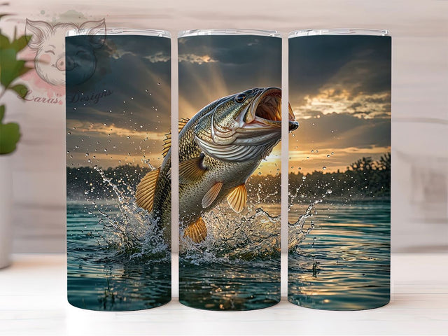 Epic Largemouth Bass 20oz Tumbler, Epic Largemouth Bass, Fishing Trophy, Lake Predator, 20oz Tumbler Wrap, Sublimation Design, Angler Art, Digital Download Sublimation Lara' s Designs 