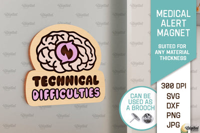 Epilepsy Alert Magnet Laser Cut. Wooden Magnet SVG SVG Evgenyia Guschina 