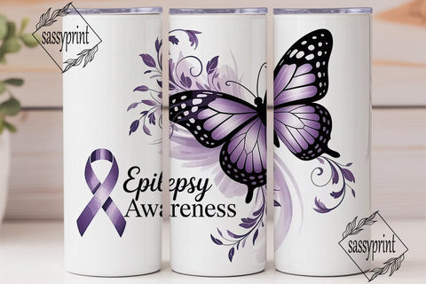 Epilepsy Awareness Butterfly 20oz Sublimation sassyprint 