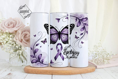 Epilepsy Awareness Butterfly 20oz Sublimation sassyprint 