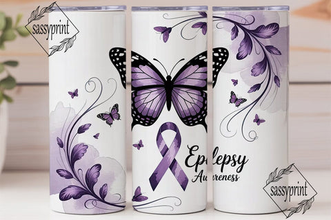 Epilepsy Awareness Butterfly 20oz Sublimation sassyprint 