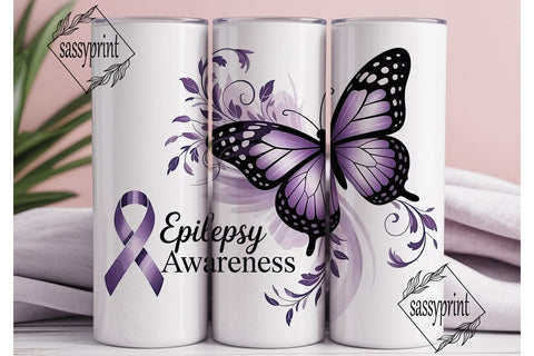 Epilepsy Awareness Butterfly 20oz Sublimation sassyprint 