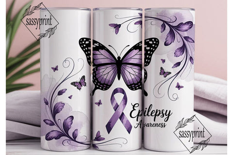 Epilepsy Awareness Butterfly 20oz Sublimation sassyprint 