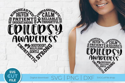 Epilepsy svg, Epilepsy awareness, Epelepsy Heart SVG SVG Cut File 
