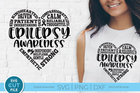 Epilepsy svg, Epilepsy awareness, Epelepsy Heart SVG SVG Cut File 