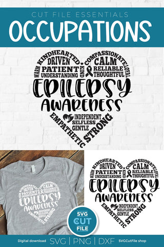 Epilepsy svg, Epilepsy awareness, Epelepsy Heart SVG SVG Cut File 