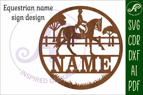 Equestrian horse riding name wall art sign, SVG file SVG APInspireddesigns 