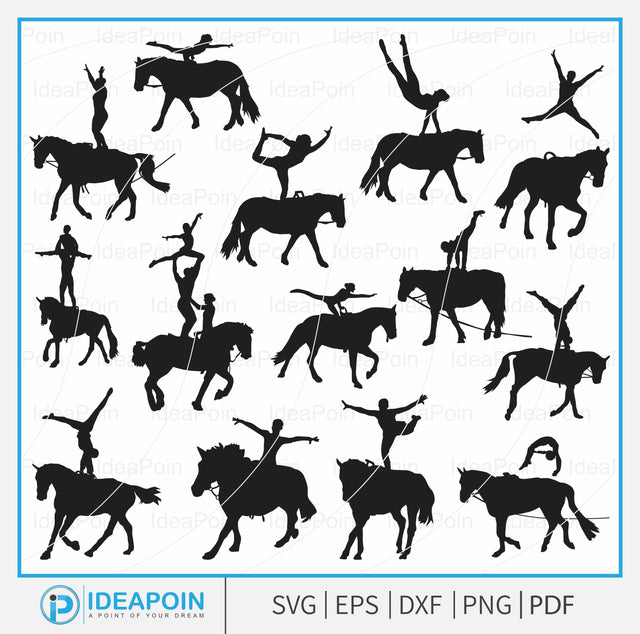 Equestrian Vaulting svg, Horse Vaulting Cut File, Horse Valuting png, Vaulter Silhouette, Vaulter on Horse clipart, Equestrian Vaulting Clip Art, Equestrian SVG, Vaulting Horse SVG bundle SVG Dinvect 