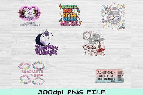 Eras Inspired Png Bundle, Concert Aesthetic Designs, Retro Music Era Pngs, Swiftie Style Digital Download Pop Tour Clipart Concert Shirt Png SVG TiffsCraftyCreations 