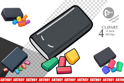 Eraser and Chalk Clipart Sublimation artnoy 