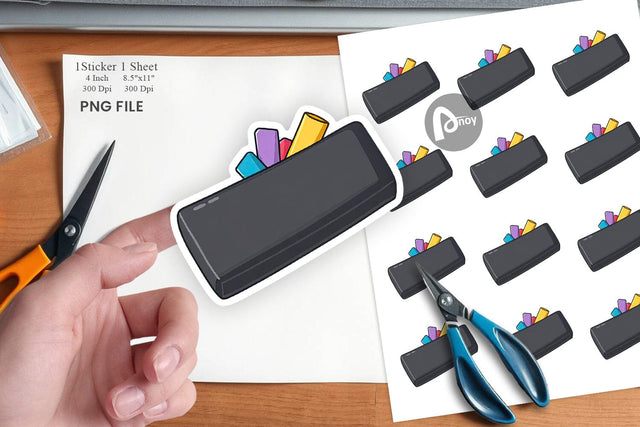 Eraser and Chalk Sticker Sublimation artnoy 