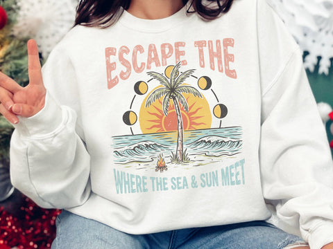 Escape The Sea Sunset Beach PNG SVG DesignDestine 