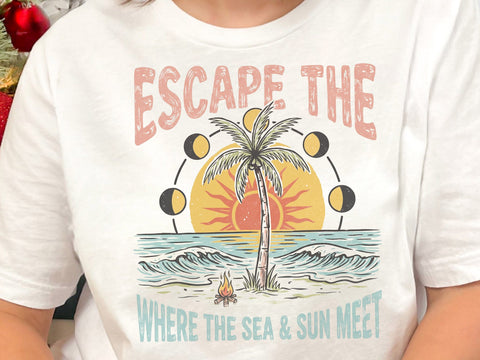 Escape The Sea Sunset Beach PNG SVG DesignDestine 
