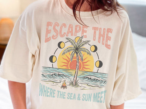 Escape The Sea Sunset Beach PNG SVG DesignDestine 
