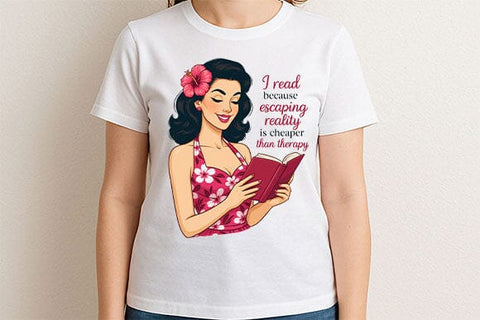 Escaping Reality Reading PNG Funny Book Lover Retro Sublimation Design SVG BillahCrafts 