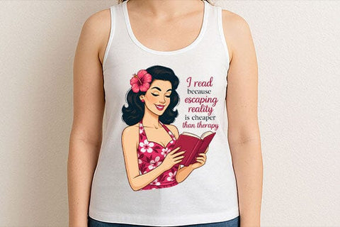 Escaping Reality Reading PNG Funny Book Lover Retro Sublimation Design SVG BillahCrafts 