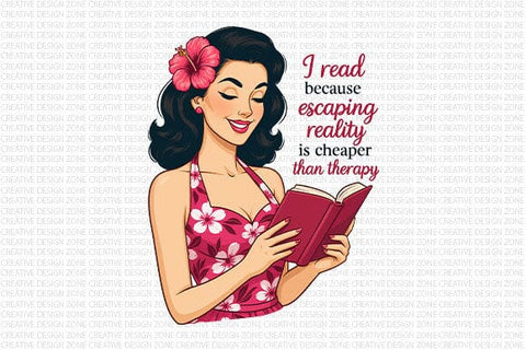 Escaping Reality Reading PNG Funny Book Lover Retro Sublimation Design SVG BillahCrafts 