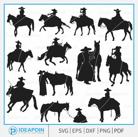 Escaramuza Charra svg, Mexican Woman on Horseback SVG, side saddle svg, Horse Clipart, female equestrian, Adelita SVG,Horseback Riding svg SVG Dinvect 