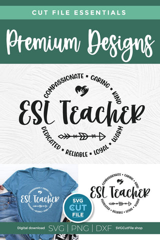 ESL Teacher svg, English as a Second Language teacher svg, school svg, ESL teacher appreciation svg SVG SVG Cut File 