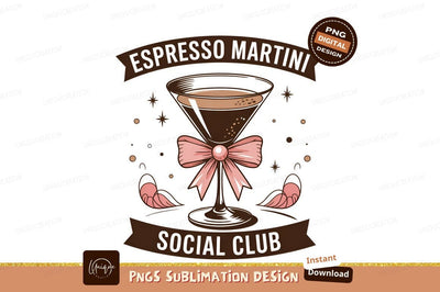 Espresso Martini With Bow Sublimation Png Sublimation Designangry 