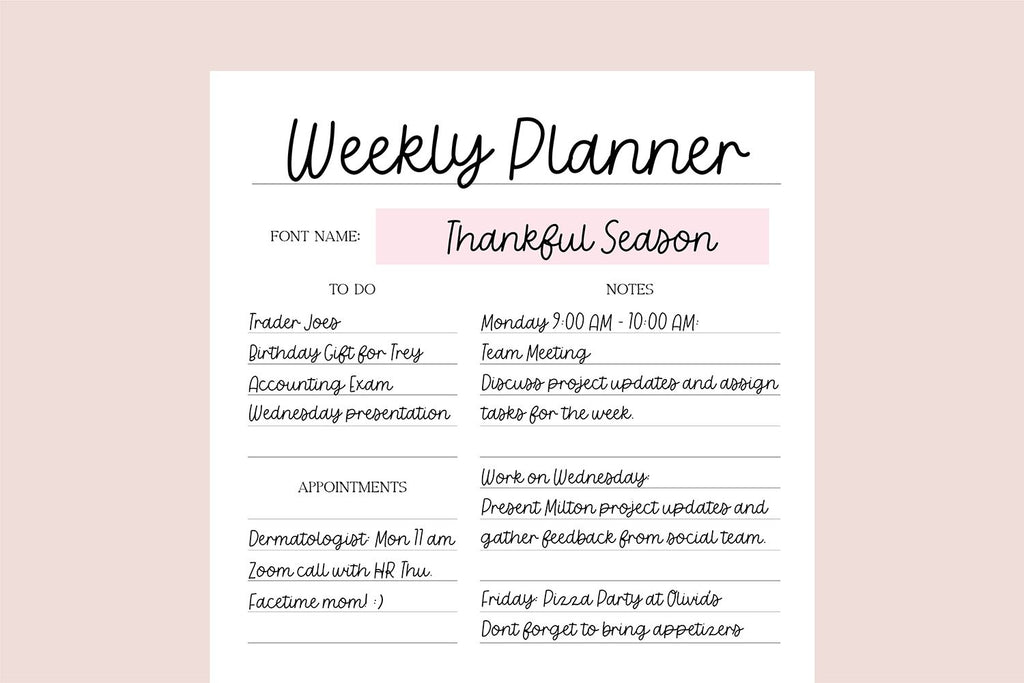 Essential Digital Planner Handwriting Font Bundle V1 - So Fontsy