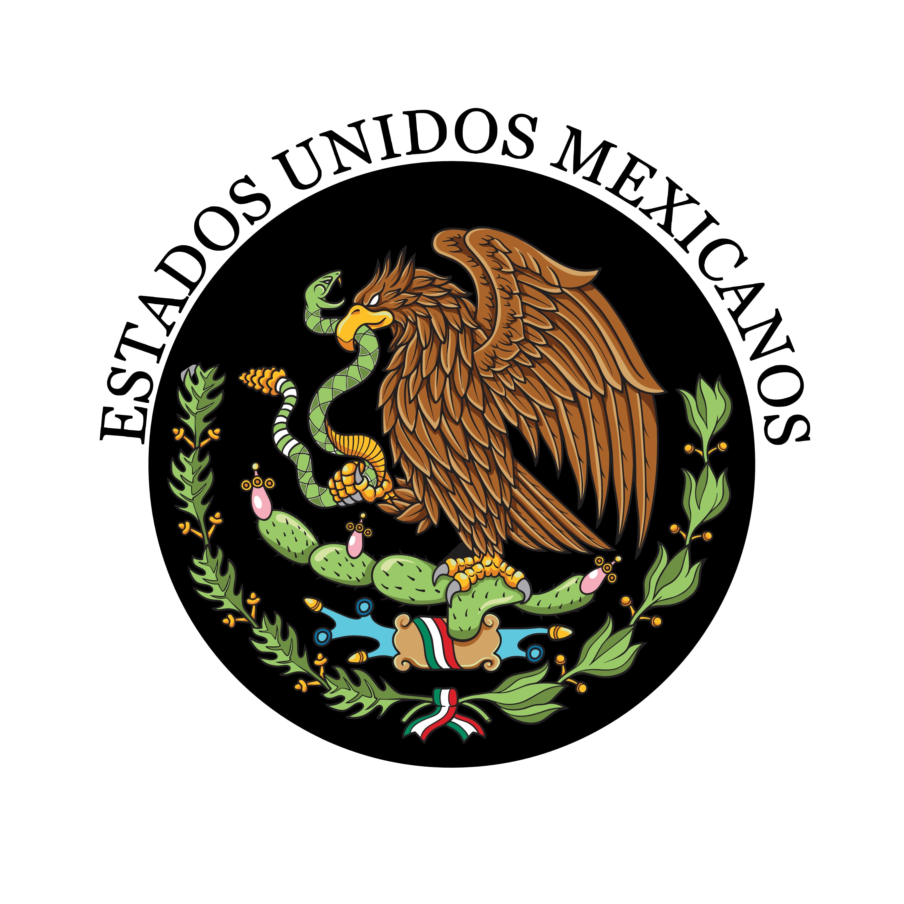 Estados Unidos Mexicanos Svg digital download color, Mexico Coat of Ar ...