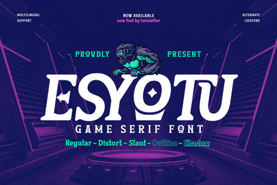 Esyotu - Serif Game Font Font twinletter 