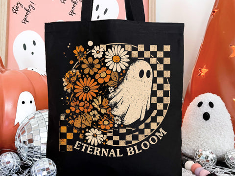 Eternal Bloom Ghost PNG, Retro Floral Halloween Shirt Design SVG DesignDestine 