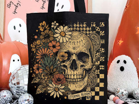 Eternal Bloom Skull PNG, Gothic Floral Skull Design SVG DesignDestine 