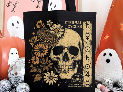 Eternal Cycles Skull PNG, Alchemy of Time Png SVG DesignDestine 
