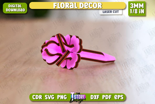 Eternal Flower Laser Cut | Gift Idea | Wooden Flower | CNC File SVG The T Store Design 