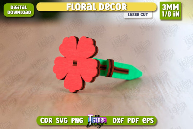 Eternal Flower Laser Cut | Gift Idea | Wooden Flower | CNC File SVG The T Store Design 