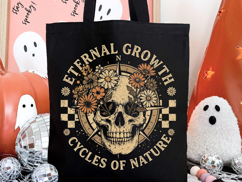 Eternal Growth Cycles of Nature Skull PNG SVG DesignDestine 
