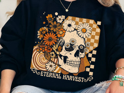 Eternal Harvest Skull PNG SVG DesignDestine 