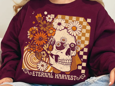 Eternal Harvest Skull PNG SVG DesignDestine 