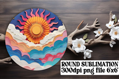 Eternal Sunburst Charm: Keychain & Car Coaster Ensemble Sublimation afrosvg 