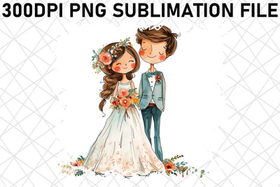 Ethereal Enchantment: Bride & Groom Sublimation Set Sublimation afrosvg 