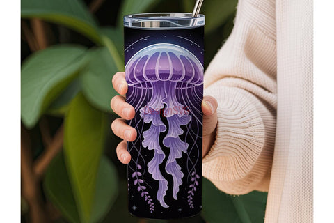 Ethereal Jellyfish 20oz Tumbler Wrap Sublimation DesignSVG 