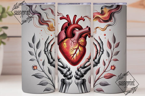 Ethereal Skeleton Heart 20oz Tumbler Sublimation sassyprint 